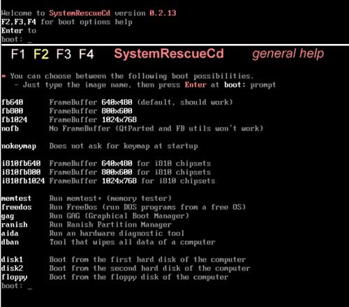 ������� SystemRescueCD