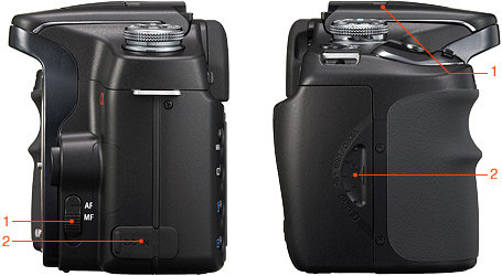 Цифровая зеркальная камера Sony DSLR-A100. Вид сбоку