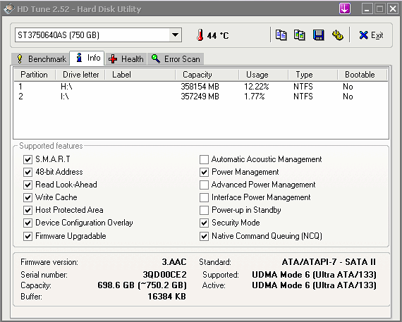 Характеристики жесткого диска Seagate Barracuda 7200.10