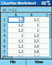 ClearVue Worksheet, ���� ���������