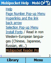 Mobipocket Reader, ���� ���������