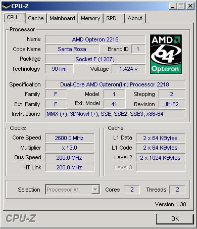 CPU-Z AMD Opteron 2218