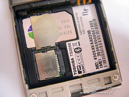 Fly Toshiba TS2050 ���� ��� SIM-����� � ����� ������