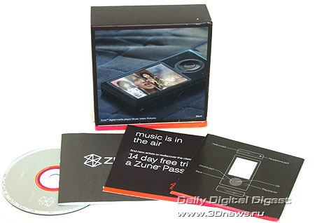 Zune. Упаковка и комплект поставки