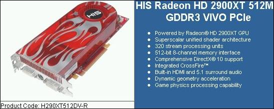 HIS Radeon HD 2900 XT's features