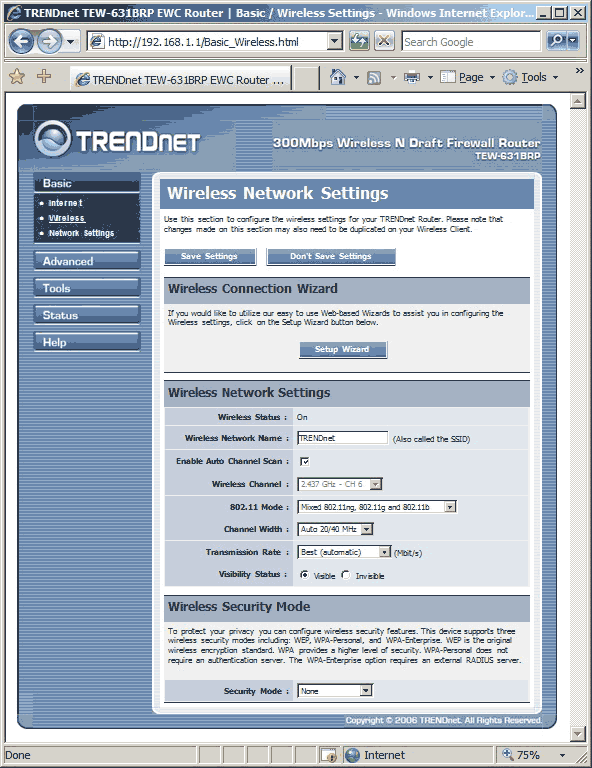 Административный Web-интерфейс: основные настройки