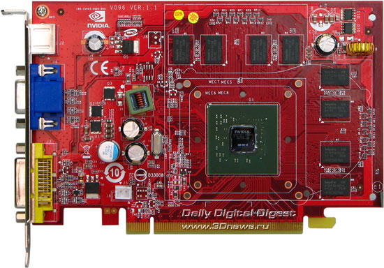 MSI NX8500GT вид спереди без кулера