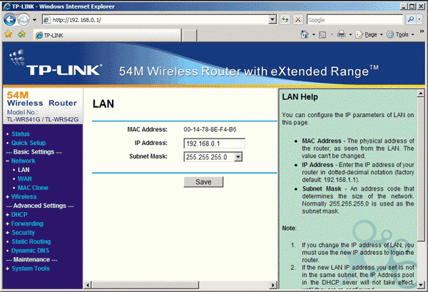 TP-Link TL-WR542G: ��������� ���������� ����������