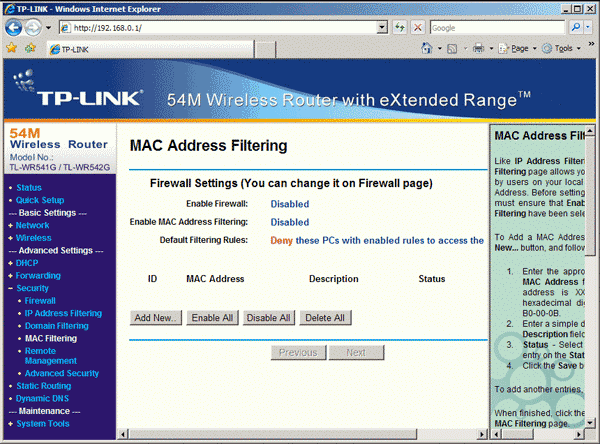 TP-Link TL-WR542G: ��������� ���������� ���