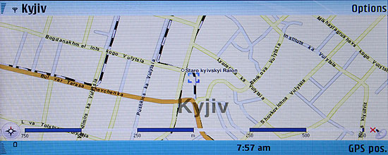 Nokia E90. Приложение работы с навигацией Maps