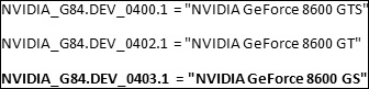 GeForce 8600GS in FW163.69b