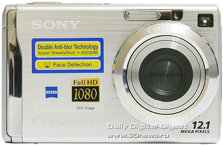 Sony Cyber-shot DSC-W200. Вид спереди