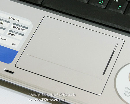 Asus A8Sr. Сенсорная панель
