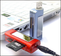 Earth Trek 2-in-1 Rotary Multi Card Reader