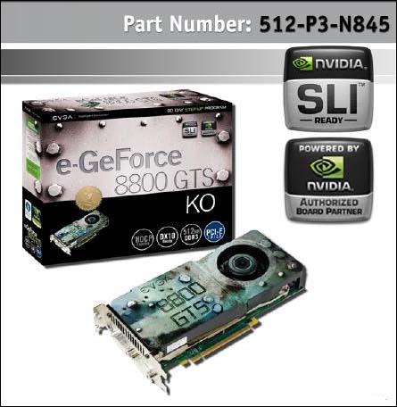 EVGA e-GeForce 8800 GTS KO 512MB