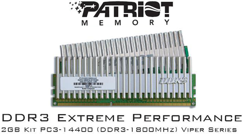 Patriot Extreme Performance Viper 2GB DDR3-1800 (PC3-14400) Low Latency Memory Kit