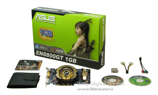 Package bundle of ASUS EN8800GT 1Gb