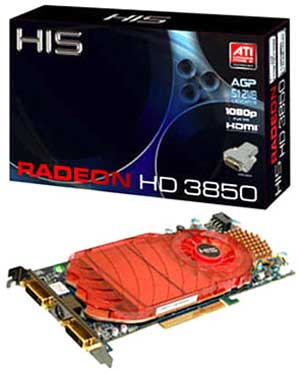 HIS HD 3850 HDMI 515MB GDDR3 AGP