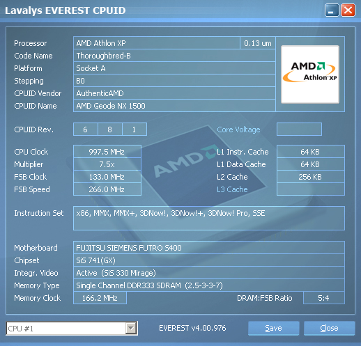 Samsung 720XT. Информация о процессоре.