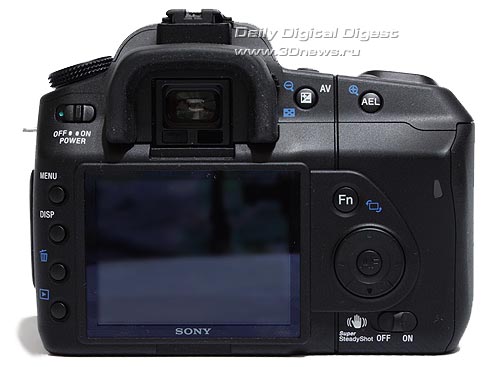 Sony DSLR-A200. Вид сзади.