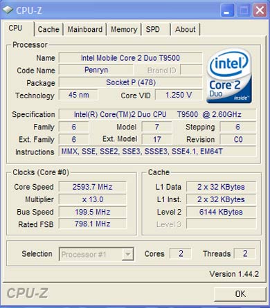 Core 2 Duo T9500