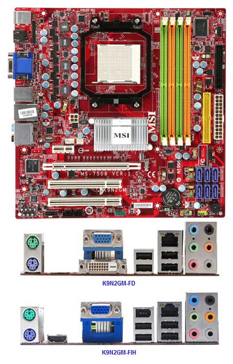 MSI K9N2GM-FD and MSI K9N2GM-FIH