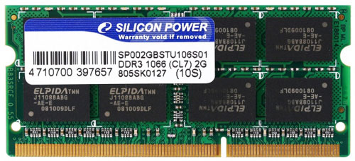 Silicon Power 2GB DDR3-1066 SO-DIMM Module