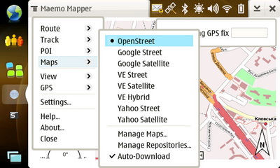 Nokia N810. Maemo Mapper