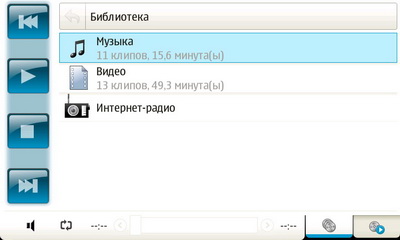 Nokia N810. Проигрыватель