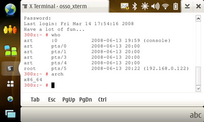Nokia N810. Терминал XTerm