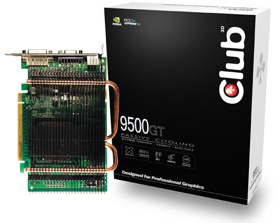 Club 3D 9500GT 512MB DDR2 Passive Heatpipe