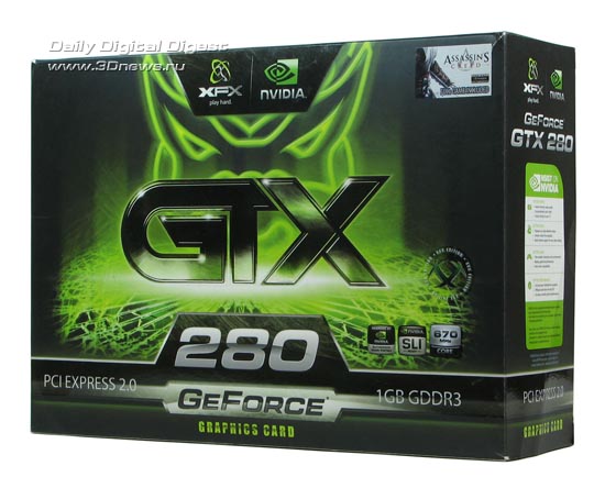 Box for XFX GTX 280 XXX, front view