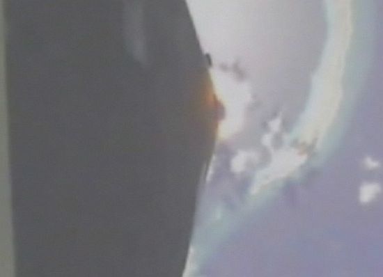 Вид с бортовой камеры Falcon 1 до аварии