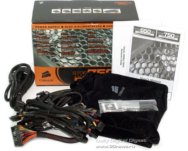 Комплект поставки Corsair TX750W