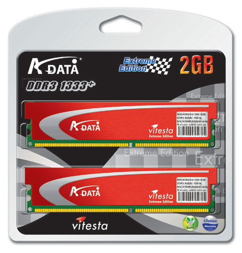 A-DATA Vitesta Plus DDR3-1333+ 2GB Memory Kit