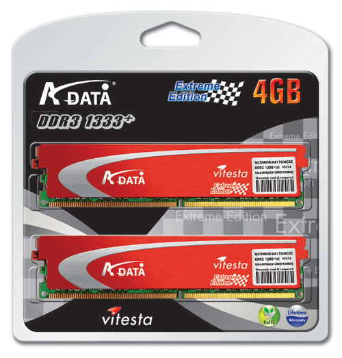 A-DATA Vitesta Plus DDR3-1333+ 4GB Memory Kit