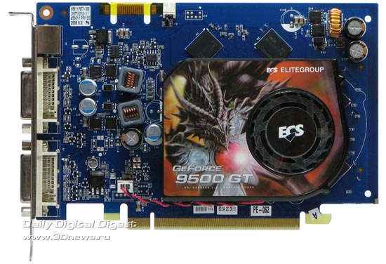 ECS GeForce 9500GT, front view