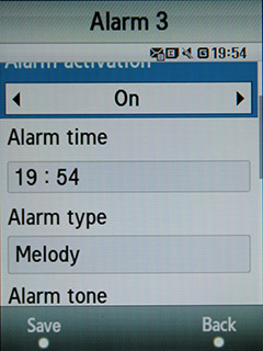 Samsung F480 Touchwiz. Будильник