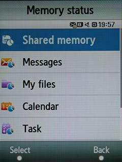 Samsung F480 Touchwiz. Состояние памяти
