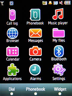 Samsung F480 Touchwiz. Главное меню