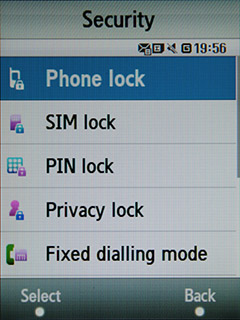 Samsung F480 Touchwiz. Настройка безопасности - 2