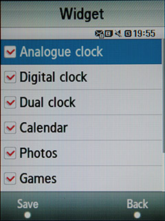 Samsung F480 Touchwiz. Настройка отображения Widget-ов