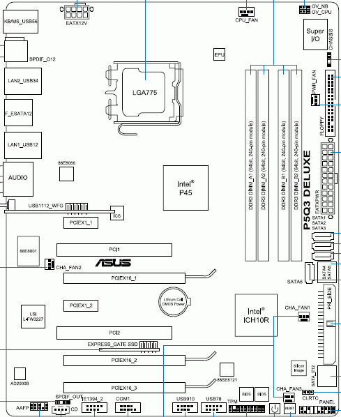 ASUS P5Q3 Deluxe-WiFi схема