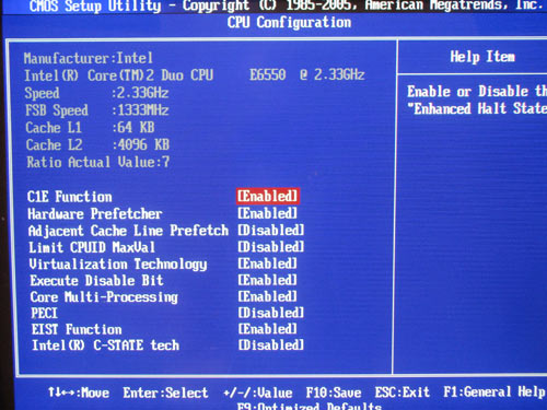Foxconn ELA настройки CPU