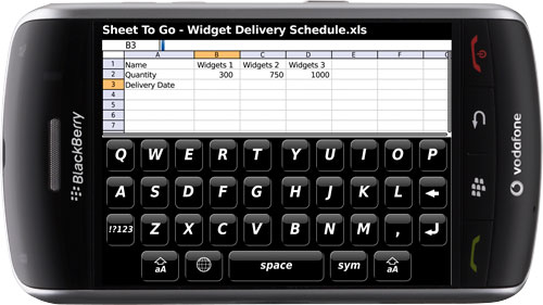 BlackBerry 9500 Table