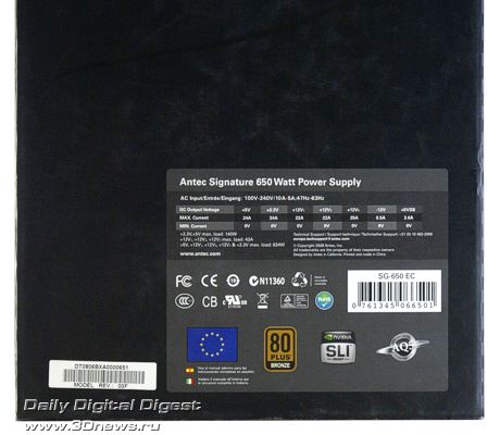 Упаковка Antec Signature SG-650