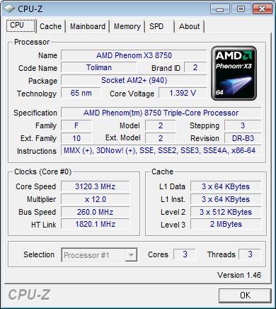 AMD Phenom X3 8750, разгон
