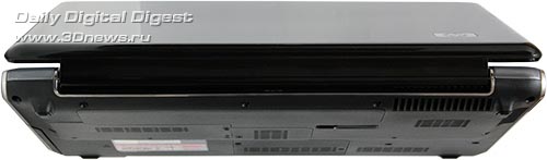 HP Pavilion dv5-1075er. Вид сзади с поднятой крышкой