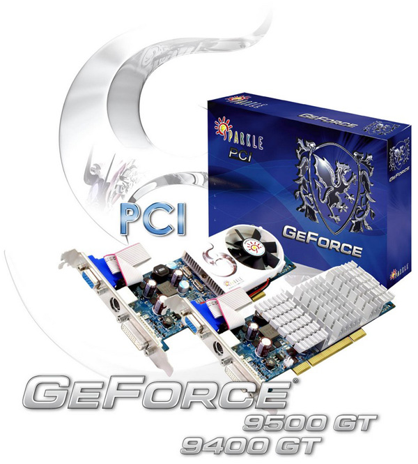 SPARKLE GeForce 9400/9500 GT Low Profile PCI Graphics Cards