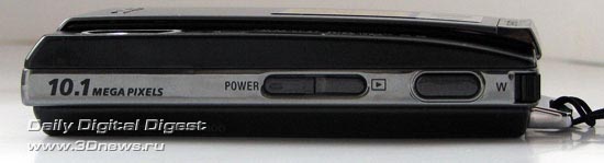 Sony Cyber-shot DSC-T300, верхняя поверхность